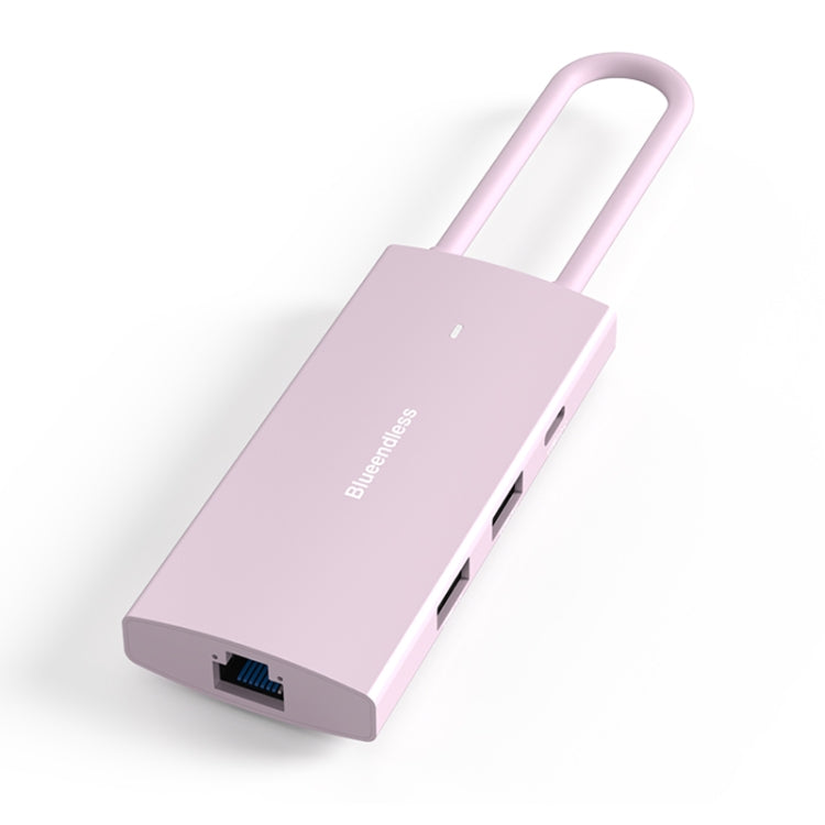 Blueendless 4K60Hz + Gigabit LAN + Data Type-C Docking Station, Spec: 6-in-1 Pink - free shipping - PMC Jewellery - Order now!