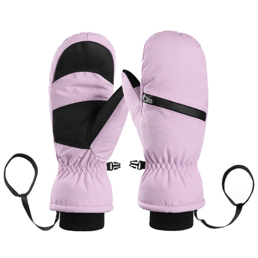 Winter Padded Ski Gloves Outdoor Windproof Warm Sports Gloves, Size: S(Light Purple) - Safety Gloves by PMC Jewellery | Online Shopping South Africa | PMC Jewellery | Buy Now Pay Later Mobicred