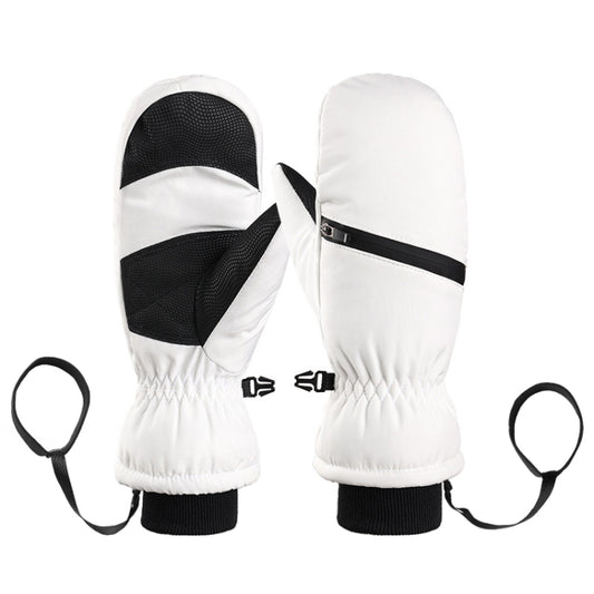 Winter Padded Ski Gloves Outdoor Windproof Warm Sports Gloves, Size: L(White) - Safety Gloves by PMC Jewellery | Online Shopping South Africa | PMC Jewellery | Buy Now Pay Later Mobicred