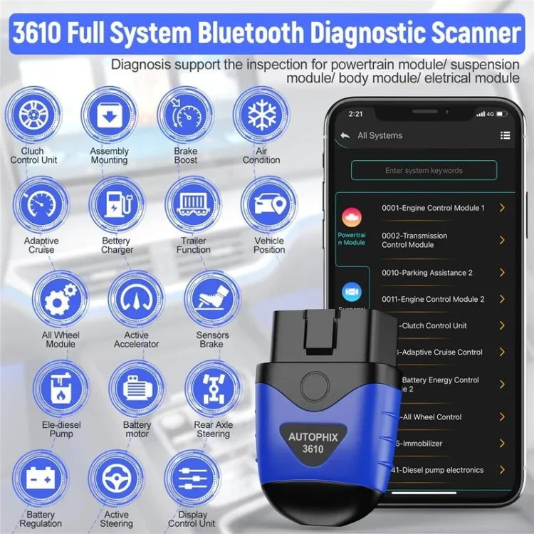 AUTOPHIX 3610 Bluetooth Car Full System Diagnostic Scanner For VW / AUDI / SKODA / SEAT - Electronic Test by AUTOPHIX | Online Shopping South Africa | PMC Jewellery | Buy Now Pay Later Mobicred