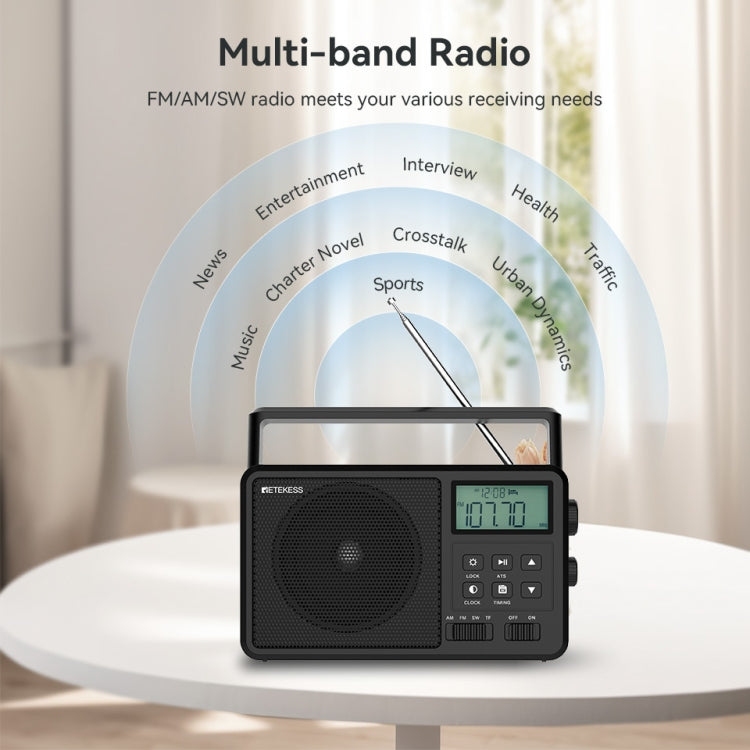 Retekess TR638 LCD Digital Display Full-Band Bluetooth FM Radio Support External Antenna(EU Plug) - Radio Player by Retekess | Online Shopping South Africa | PMC Jewellery | Buy Now Pay Later Mobicred