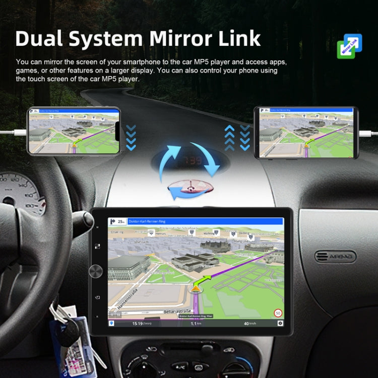10.4 Inch MP5 Single Butt Vertical Screen Manual Rotation Android Navigation With Wireless Carplay Backup Camera(Standard) - Car MP3 & MP4 & MP5 by PMC TechLife | Online Shopping South Africa | PMC TechLife | Buy Now Pay Later Mobicred