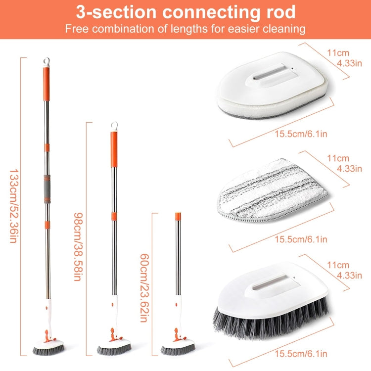 Shower Cleaning Brush With 52 Inch Adjustable Handle Tub Tile Scrubber Brush, Spec: Set 1 - Handheld Cleaner & Mops by PMc TechLife | Online Shopping South Africa | PMc TechLife | Buy Now Pay Later Mobicred