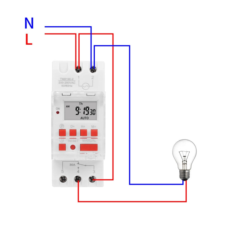 SINOTIMER TM919BK 85-265V AC 30A Programmable Digital Timer Switch Automatic Cycle Timing Controller - Switch by SINOTIMER | Online Shopping South Africa | PMC Jewellery | Buy Now Pay Later Mobicred