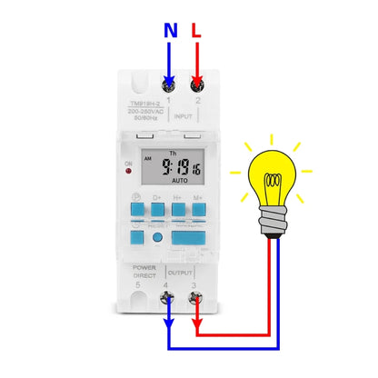 SINOTIMER TM919H-1 110V 16A DIN Rail 4 Pins Voltage Output Digital Switch Timer Automatic Cycle Timing Controller - Switch by SINOTIMER | Online Shopping South Africa | PMC Jewellery | Buy Now Pay Later Mobicred