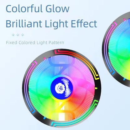 COOLMOON Ice Blade W120 LED Colorful Light 4Pin Cooler Desktop CPU Cooling Fan - Fan Cooling by COOLMOON | Online Shopping South Africa | PMC Jewellery | Buy Now Pay Later Mobicred