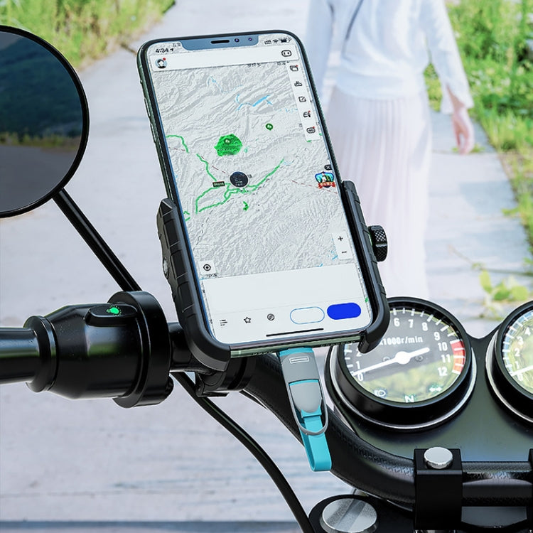 Kewig M8 Motorcycle Navigation Phone Holder Outdoor Riding Charging Bracket(Black) - Holder by Kewig | Online Shopping South Africa | PMC Jewellery | Buy Now Pay Later Mobicred