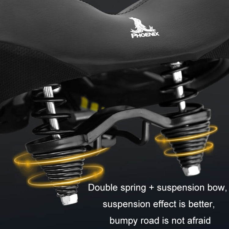 Phoenix 3D Bicycle Enlarged Thickened Soft Seat Cushion Conical Double Spring - Bicycle Saddle by Phoenix | Online Shopping South Africa | PMC Jewellery | Buy Now Pay Later Mobicred