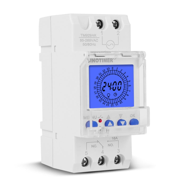 SINOTIMER  TM929AKL 85-265V 16A 24hrs Digital Analogue Din Module Time Switch With Backlight - Switch by SINOTIMER | Online Shopping South Africa | PMC Jewellery | Buy Now Pay Later Mobicred