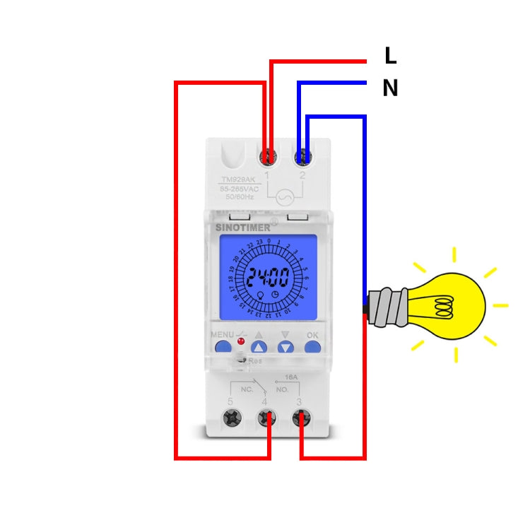 SINOTIMER  TM929AKL 85-265V 16A 24hrs Digital Analogue Din Module Time Switch With Backlight - Switch by SINOTIMER | Online Shopping South Africa | PMC Jewellery | Buy Now Pay Later Mobicred