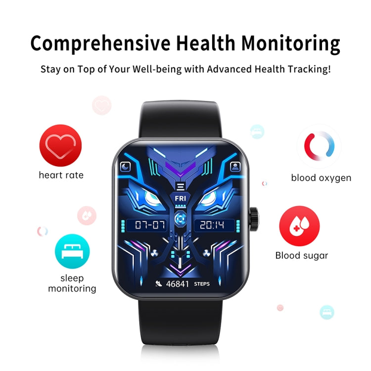 F16 2.0-inch IP67 Waterproof Health Monitoring Bluetooth Call Smart Watch(Black) - Smart Watches by PMC Jewellery | Online Shopping South Africa | PMC Jewellery | Buy Now Pay Later Mobicred