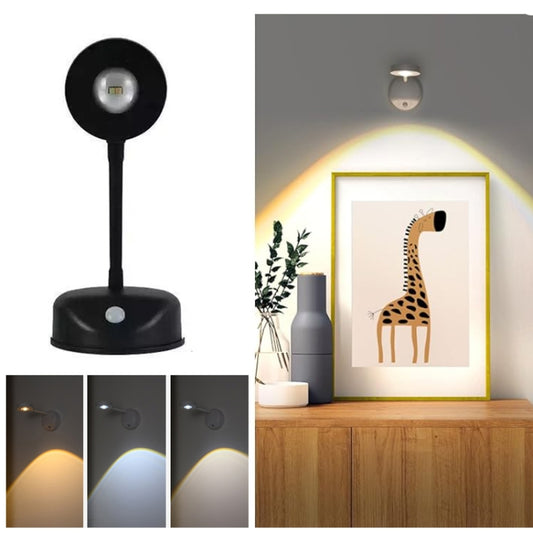 Rechargeable LED Motion Sensor Wireless Spotlight Dimmable Picture Light 1200mAH(Black) - Sensor LED Lights by PMC Jewellery | Online Shopping South Africa | PMC Jewellery | Buy Now Pay Later Mobicred