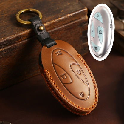 For Korean Hyundai Hallmo Car Handmade Key Bag, 颜色分类: 5 Keys Brown - Car Key Cases by Hallmo | Online Shopping South Africa | PMC Jewellery | Buy Now Pay Later Mobicred