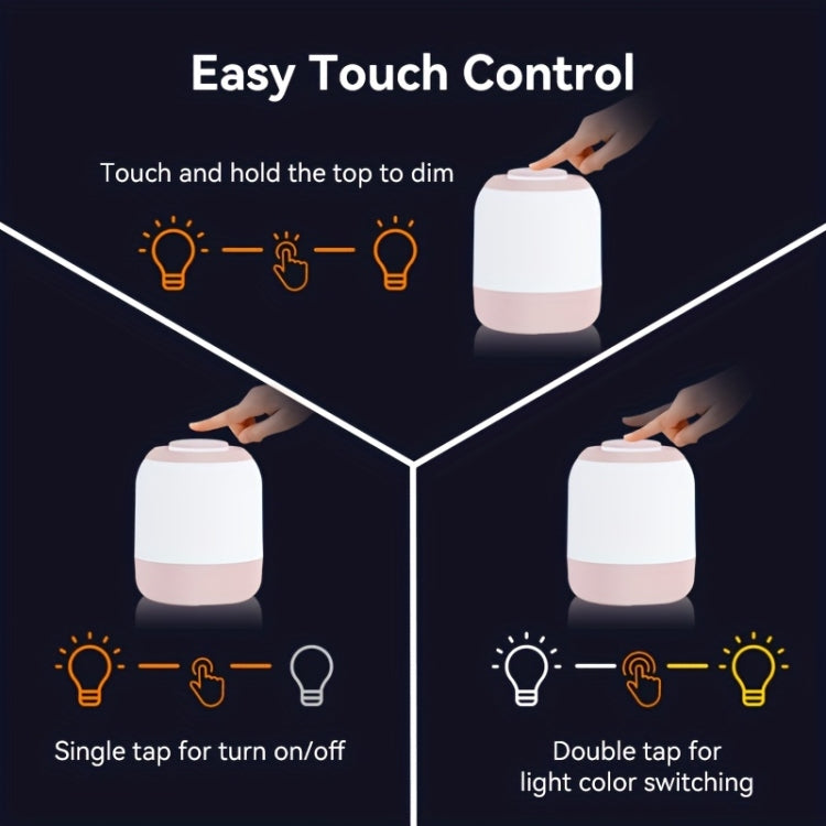 Rechargeable Touch Control LED Night Light Bedside Lamp SE Version 2400mAh White - Bedside Light by PMc TechLife | Online Shopping South Africa | PMc TechLife | Buy Now Pay Later Mobicred