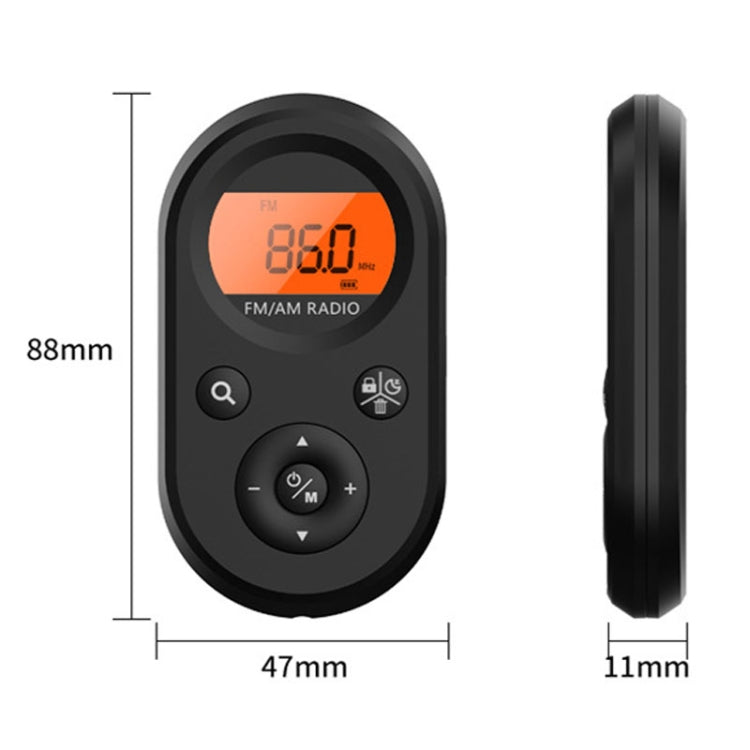 M01 Mini Portable Rechargeable FM / AM Radio With Backlight(Black) - Radio Player by PMC TechLife | Online Shopping South Africa | PMC TechLife | Buy Now Pay Later Mobicred