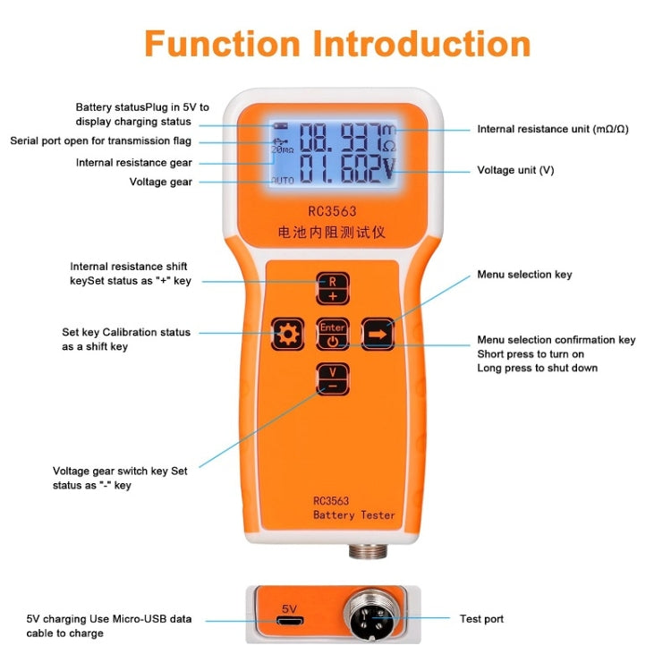 High-Precision Battery Voltage Internal Resistance Tester, Specifications: Host+Probe+Clip+Clamp - Battery & Resistance Tester by PMC TechLife | Online Shopping South Africa | PMC TechLife | Buy Now Pay Later Mobicred