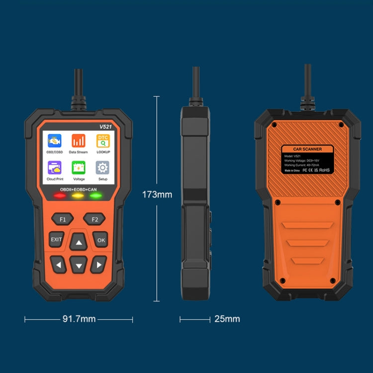 Multifunctional OBD Vehicle Fault Diagnostic Instrument Performance Test(Orange) - Code Readers & Scan Tools by PMC Jewellery | Online Shopping South Africa | PMC Jewellery | Buy Now Pay Later Mobicred