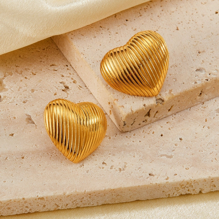 OPK GE907 1pair Vintage Heart Earrings Geometric Personalized Simple Stainless Steel Earrings - Stud Earrings & Earrings by OPK | Online Shopping South Africa | PMC Jewellery | Buy Now Pay Later Mobicred