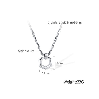 OPK GX2412 Simple Stainless Steel Geometric Pendant Necklace - Necklaces & Pendants by OPK | Online Shopping South Africa | PMC Jewellery | Buy Now Pay Later Mobicred