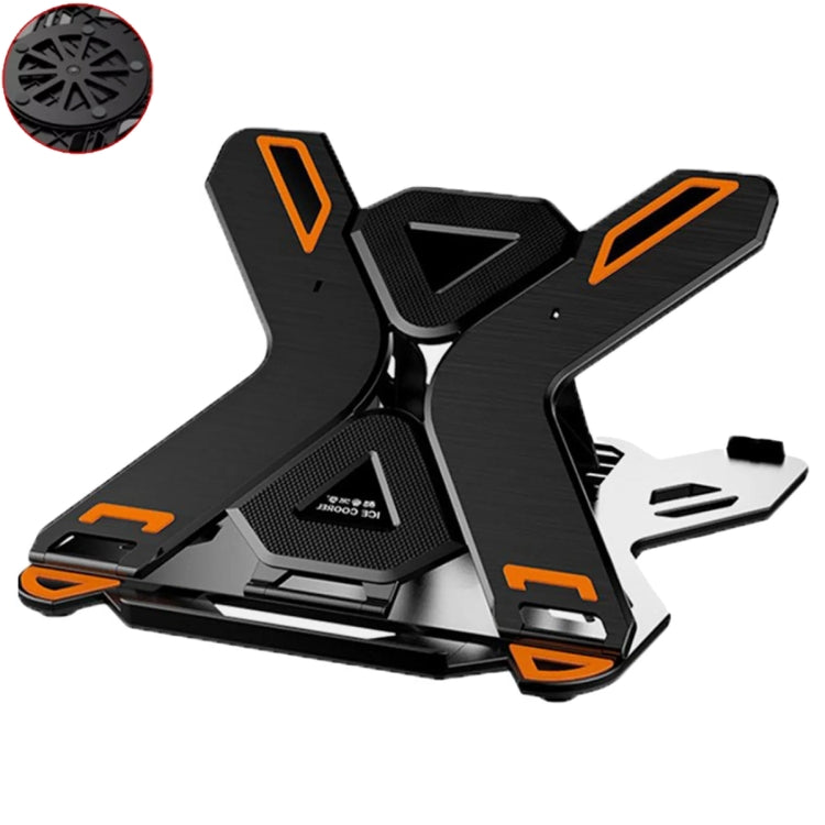 ICE COOREL E5 Laptop Folding And Lifting Cooling Bracket With Mobile Phone Holder Black with Rotating - Laptop Stand by ICE COOREL | Online Shopping South Africa | PMC Jewellery | Buy Now Pay Later Mobicred