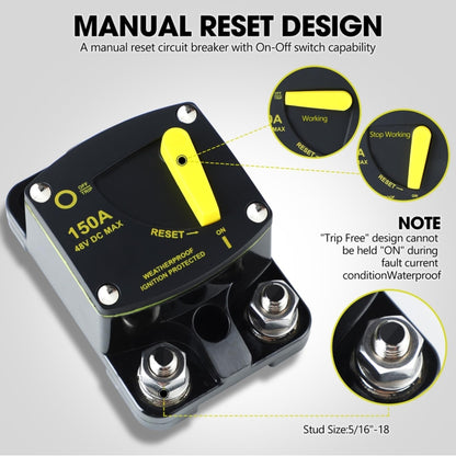 RV Yacht Manual Reset Ignition Protection Fuse Switch With Terminal Accessories, Current: 300A - Fuse by PMC Jewellery | Online Shopping South Africa | PMC Jewellery | Buy Now Pay Later Mobicred