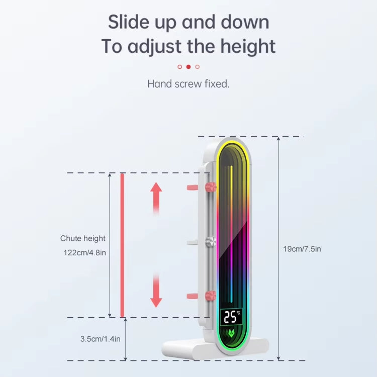 COOLMOON GH3 Pro Computer ARGB Vertical Adjustable Lens Graphics Card Holder, Style: Temperature Display Upgrade White - Caddies & Enclosures by COOLMOON | Online Shopping South Africa | PMC Jewellery | Buy Now Pay Later Mobicred