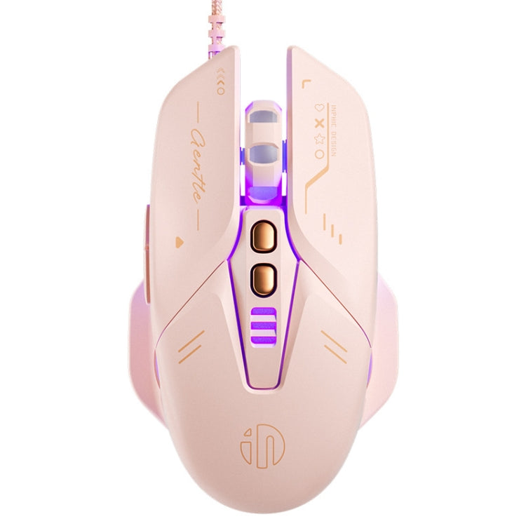 Inphic W8 Upgraded Wired Gaming Mice Macro Definition Light Emitting Mute Computer Mouse(Milk Tea Color) - Wired Mice by Inphic | Online Shopping South Africa | PMC Jewellery | Buy Now Pay Later Mobicred