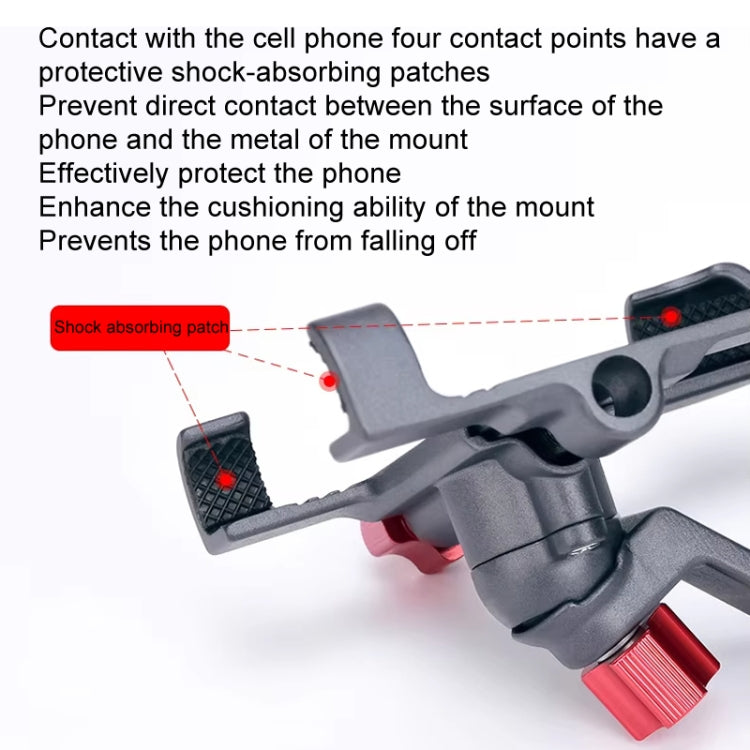 PROMEND Aluminum Alloy Cell Phone Holder Adjustable Angle Rotating Motorcycle Navigation Support, Style: SJJ-299E Rear View Mirror Titanium Color - Holder by PROMEND | Online Shopping South Africa | PMC Jewellery | Buy Now Pay Later Mobicred