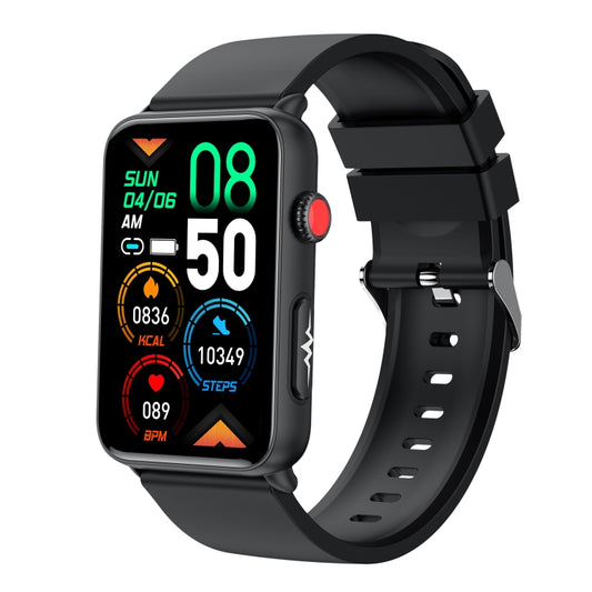 Smart Watch Ring ECG Temperature Heart Rate Blood Pressure Health Bluetooth Talking Watch, Color: Black Silicone - Smart Wristbands by PMC Jewellery | Online Shopping South Africa | PMC Jewellery | Buy Now Pay Later Mobicred