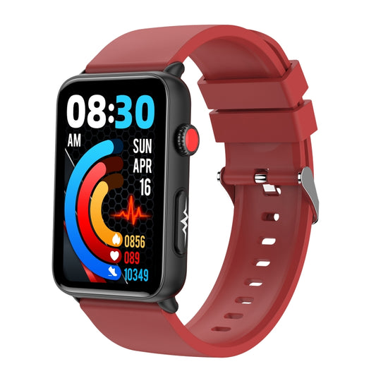 Smart Watch Ring ECG Temperature Heart Rate Blood Pressure Health Bluetooth Talking Watch, Color: Red Silicone - Smart Wristbands by PMC Jewellery | Online Shopping South Africa | PMC Jewellery | Buy Now Pay Later Mobicred