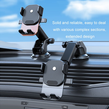 Car Suction Cup Dashboard Automatic Lock Mobile Phone Holder, Style: Black Telescopic - Car Holders by PMC Jewellery | Online Shopping South Africa | PMC Jewellery | Buy Now Pay Later Mobicred