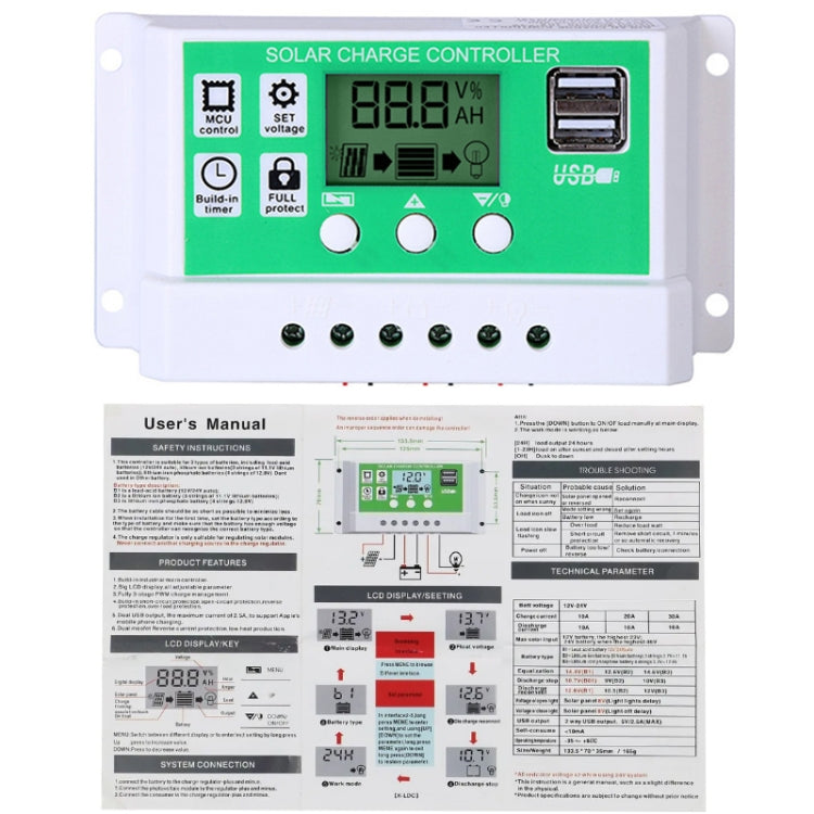 40A 12V PWM Solar Cell Panel Charger Controller Lithium-ion Lead-acid Battery Solar Controller - Voltage Stabilizer by PMC Jewellery | Online Shopping South Africa | PMC Jewellery | Buy Now Pay Later Mobicred