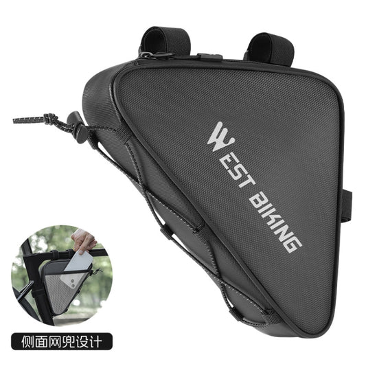 WEST BIKING Bicycle Crossbar Triangle Bag Cycling Equipment Tool Bag(Black) - Bicycle Bags by WEST BIKING | Online Shopping South Africa | PMC Jewellery | Buy Now Pay Later Mobicred