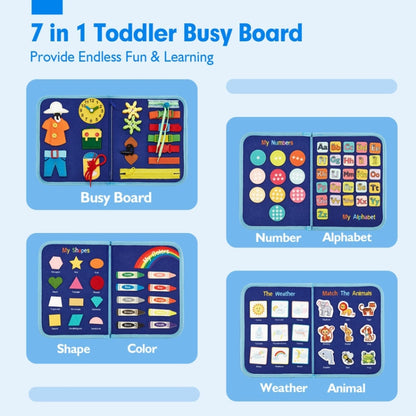 Felt Montessori Toddler Dressing Tying Shoes Early Learning Board Children Puzzle DIY Busy Board(Blue) - Early Education Toys by PMC Jewellery | Online Shopping South Africa | PMC Jewellery | Buy Now Pay Later Mobicred