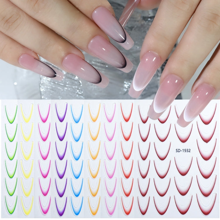 SD-1931 Line Nail Art Stickers Self-Adhesive Gradient Color French Manicure Stickers DIY Nail Tips Decals - Nail Stickers by PMC Jewellery | Online Shopping South Africa | PMC Jewellery | Buy Now Pay Later Mobicred