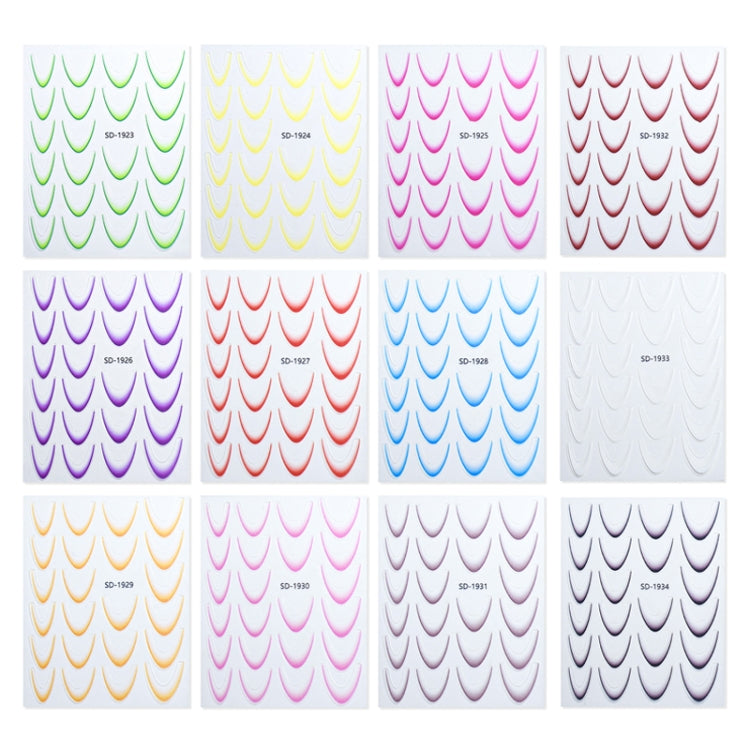 SD-1933 Line Nail Art Stickers Self-Adhesive Gradient Color French Manicure Stickers DIY Nail Tips Decals - Nail Stickers by PMC Jewellery | Online Shopping South Africa | PMC Jewellery | Buy Now Pay Later Mobicred