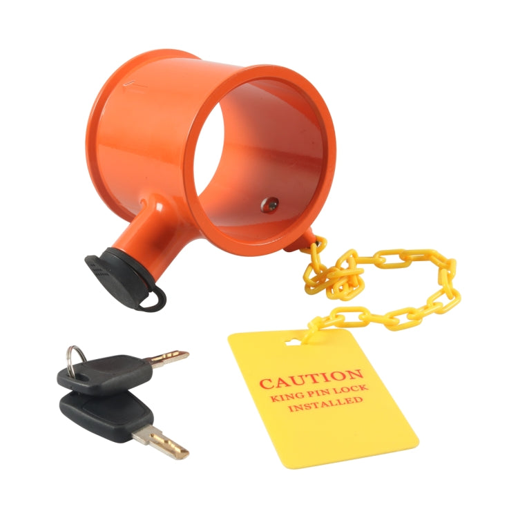 Semi-trailer RV Cylindrical Anti-theft Trailer Lock With Warning Sign - Towing Bars by PMC Jewellery | Online Shopping South Africa | PMC Jewellery | Buy Now Pay Later Mobicred