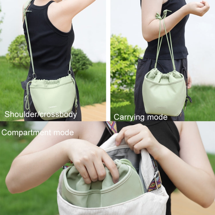 Cwatcun D159 Cloud Drawstring Camera Bag Shoulder Crossbody Photo Bag(Gray) - free shipping - PMC TechLife - Order now!