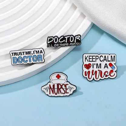 CZ0652-1 Medical Series Metal Badge Alphabetical Nurse Doctor Brooch Alloy Enamel Pins Corsage - Brooches by PMC Jewellery | Online Shopping South Africa | PMC Jewellery | Buy Now Pay Later Mobicred