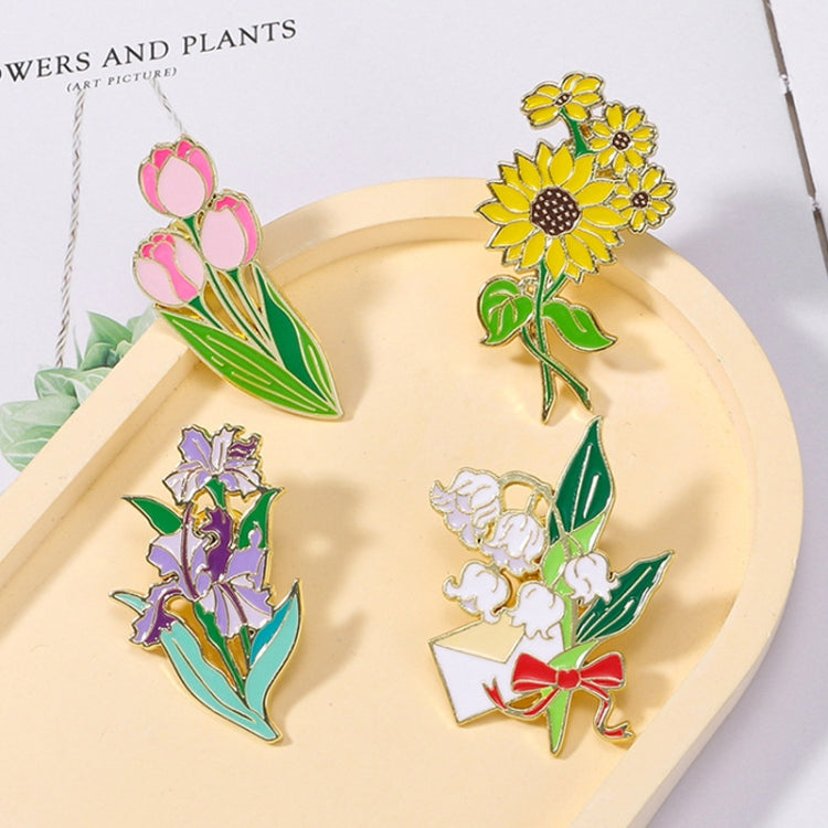 CZ0976-3 Cartoon Plant Flower Alloy Enamel Badge Garden Style Sunflower Clothing Bag Brooch Ornament - Brooches by PMC Jewellery | Online Shopping South Africa | PMC Jewellery | Buy Now Pay Later Mobicred