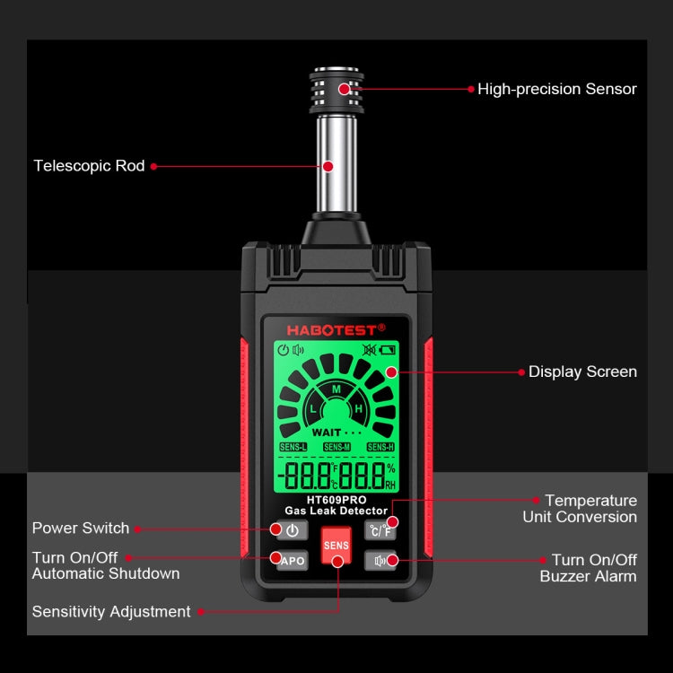 HABOTEST Combustible Gas Methane Leak Detector - free shipping - PMC Jewellery - Order now!