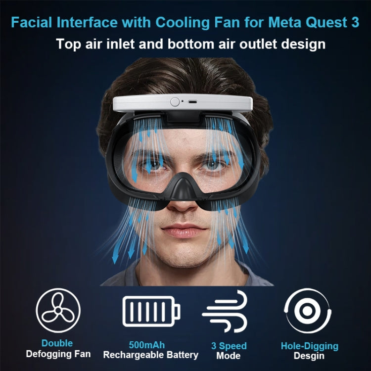 For Meta Quest 3 STARTRC GAMES VR Air Circulation Quick Removal Breathable Replacement Mask(With Fan) - VR Accessories by STARTRC GAMES | Online Shopping South Africa | PMC Jewellery | Buy Now Pay Later Mobicred