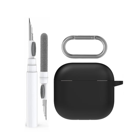 For Airpods 4 AhaStyle WG163 Earphone Drop-Proof Dust-Proof Silicone Protective Case With Cleanning Pen(Black) - For AirPods 4 by AhaStyle | Online Shopping South Africa | PMC Jewellery | Buy Now Pay Later Mobicred