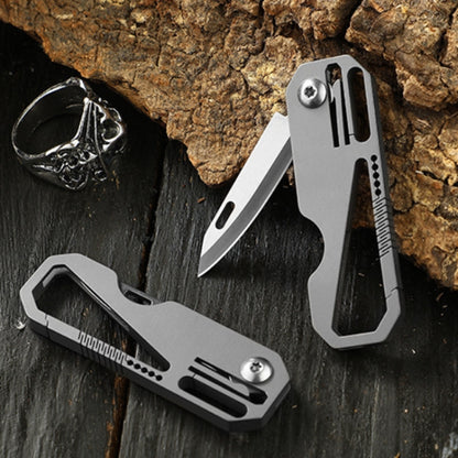 Multifunctional Titanium Keychain Outdoor Portable Defense Mini Folding Knife, Style: With Steel Ring - Key Rings by PMC Jewellery | Online Shopping South Africa | PMC Jewellery | Buy Now Pay Later Mobicred