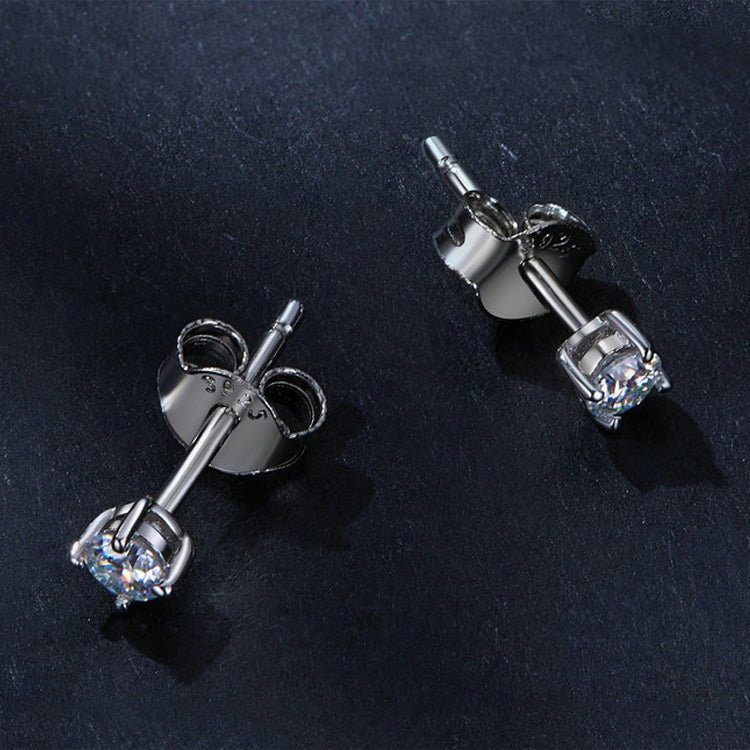 MSE038 S925 Sterling Silver Moissanite Earrings, Color: 0.1ct Gold - Stud Earrings & Earrings by PMC Jewellery | Online Shopping South Africa | PMC Jewellery | Buy Now Pay Later Mobicred