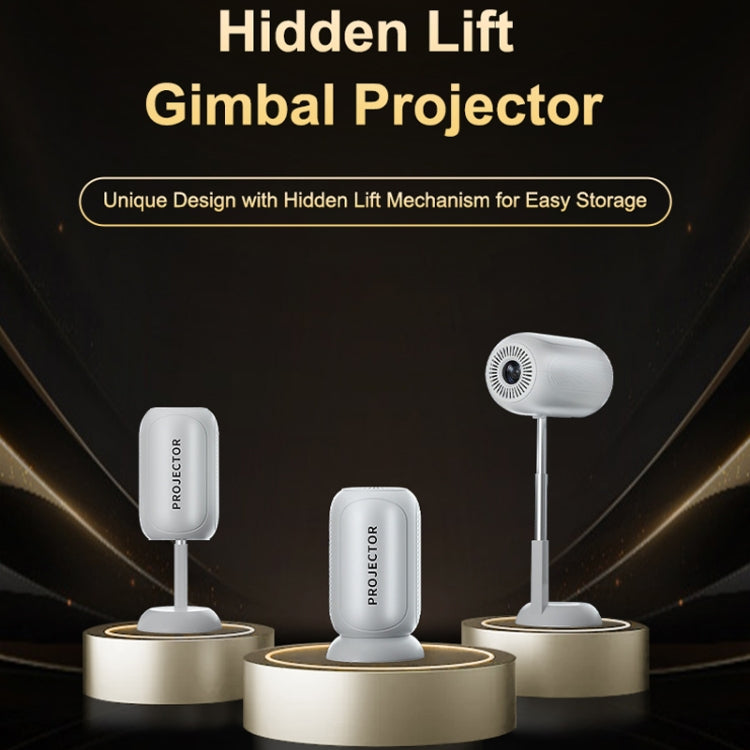 TS-6 Android 11 WiFi6 4K Mini Projector Hidden Lift Gimbal Projector AU Plug(White) - LED Projector by PMC Jewellery | Online Shopping South Africa | PMC Jewellery | Buy Now Pay Later Mobicred