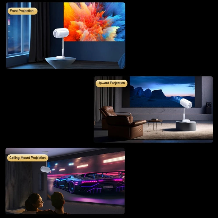 TS-6 Android 11 WiFi6 4K Mini Projector Hidden Lift Gimbal Projector AU Plug(White) - LED Projector by PMC Jewellery | Online Shopping South Africa | PMC Jewellery | Buy Now Pay Later Mobicred