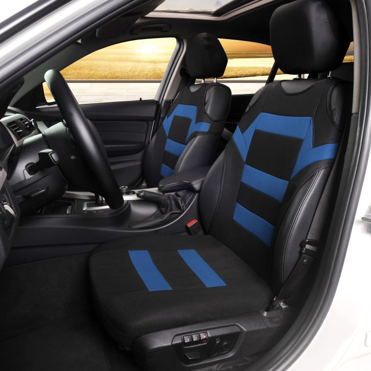 Car Vest Style Double Front Seat Interior Seat Cover(Blue) - Seat Accessories by PMC Jewellery | Online Shopping South Africa | PMC Jewellery | Buy Now Pay Later Mobicred