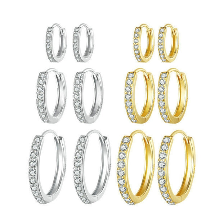 S925 Sterling Silver Gold-plated Silver Hoop Earrings Ear Ornaments, Color: Gold S - Stud Earrings & Earrings by PMC Jewellery | Online Shopping South Africa | PMC Jewellery | Buy Now Pay Later Mobicred