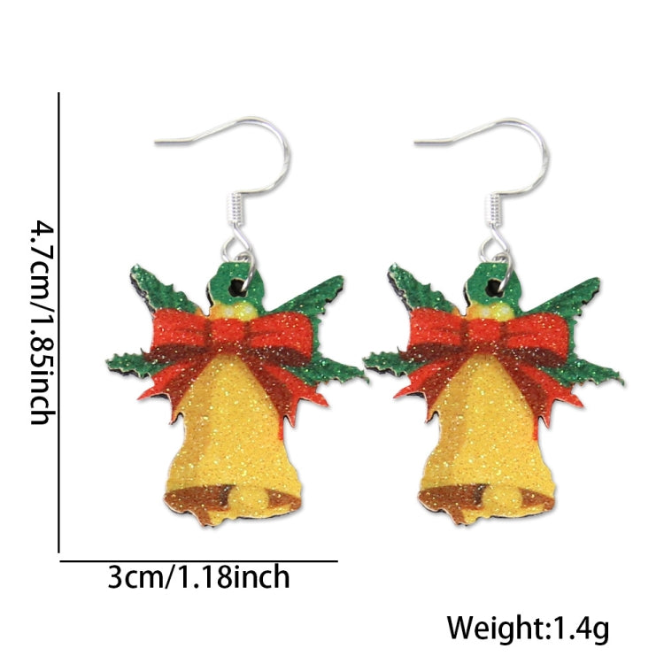 Christmas Element Cartoon Decoration Earrings Shiny Earrings, Spec: Bell - free shipping - PMc TechLife - Order now!